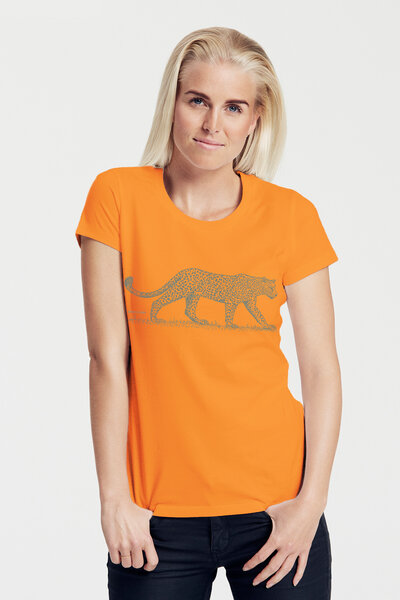 Peaces.bio - handbedruckte Biomode Bio-Damen-T-Shirt "Leopard" von Peaces.bio - handbedruckte Biomode