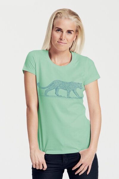 Peaces.bio - handbedruckte Biomode Bio-Damen-T-Shirt "Leopard" Peaces.bio - handbedruckte Biomode Bio-Damen-T-Shirt "Leopard" von Peaces.bio - handbedruckte Biomode