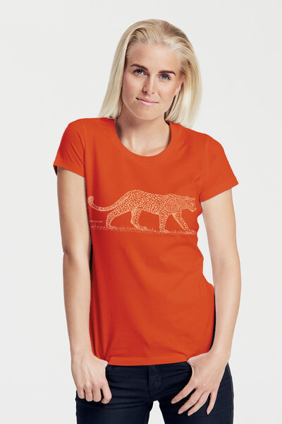 Peaces.bio - handbedruckte Biomode Bio-Damen-T-Shirt "Leopard" von Peaces.bio - handbedruckte Biomode