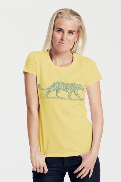 Peaces.bio - handbedruckte Biomode Bio-Damen-T-Shirt "Leopard" von Peaces.bio - handbedruckte Biomode