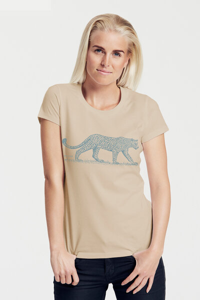 Peaces.bio - handbedruckte Biomode Bio-Damen-T-Shirt "Leopard" von Peaces.bio - handbedruckte Biomode