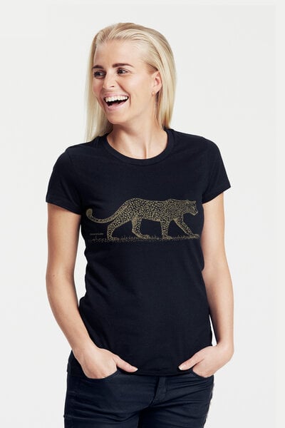 Peaces.bio - handbedruckte Biomode Bio-Damen-T-Shirt "Leopard" von Peaces.bio - handbedruckte Biomode