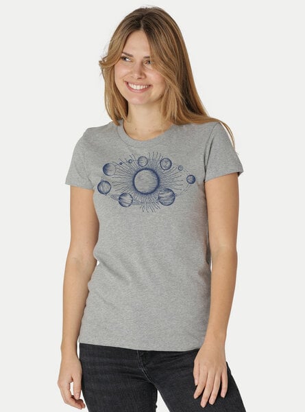 Peaces.bio - handbedruckte Biomode Bio-Damen-T-Shirt "Sonnensystem" von Peaces.bio - handbedruckte Biomode