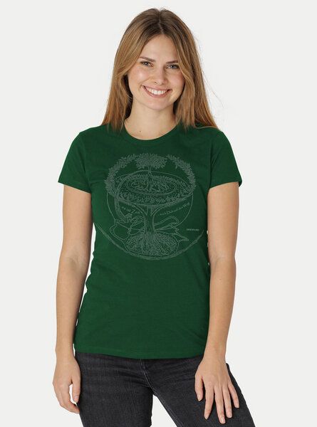 Peaces.bio - handbedruckte Biomode Bio-Damen-T-Shirt "Weltenesche" Peaces.bio - handbedruckte Biomode Bio-Damen-T-Shirt "Weltenesche" von Peaces.bio - handbedruckte Biomode