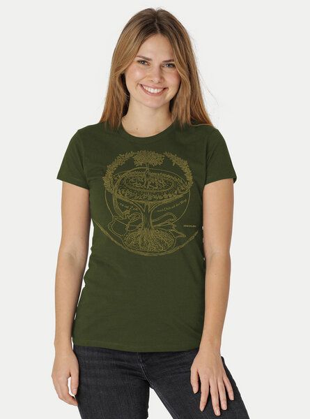 Peaces.bio - handbedruckte Biomode Bio-Damen-T-Shirt "Weltenesche" Peaces.bio - handbedruckte Biomode Bio-Damen-T-Shirt "Weltenesche" von Peaces.bio - handbedruckte Biomode