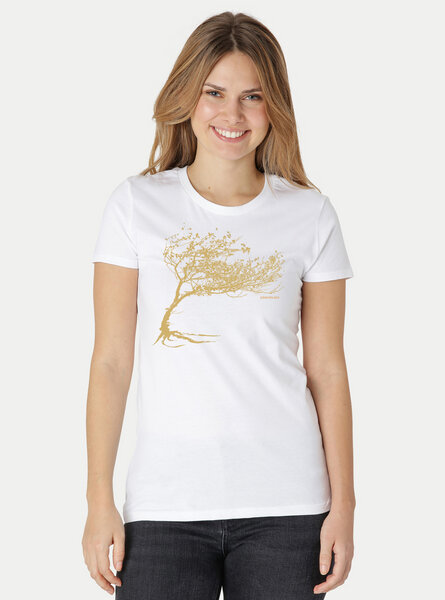 Peaces.bio - handbedruckte Biomode Bio-Damen-T-Shirt "Windy Tree" von Peaces.bio - handbedruckte Biomode