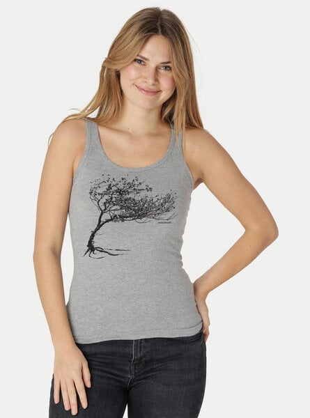 Peaces.bio - handbedruckte Biomode Bio-Damen-Tank Top Windy Tree von Peaces.bio - handbedruckte Biomode