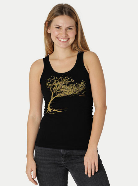 Peaces.bio - handbedruckte Biomode Bio-Damen-Tank Top Windy Tree von Peaces.bio - handbedruckte Biomode