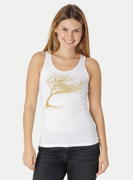 Peaces.bio - handbedruckte Biomode Bio-Damen-Tank Top Windy Tree von Peaces.bio - handbedruckte Biomode