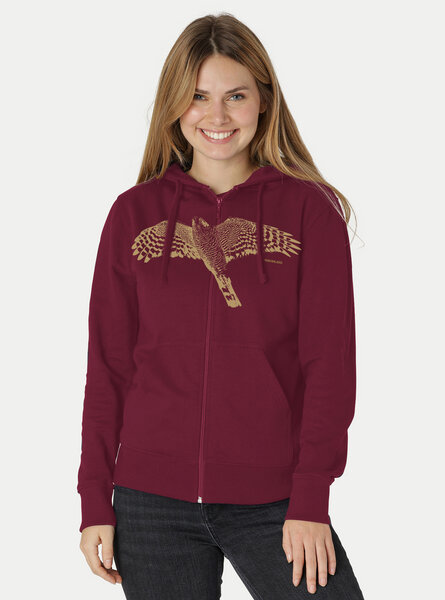 Peaces.bio - handbedruckte Biomode Bio Damen-Zip-Hoodie Sperber Peaces.bio - handbedruckte Biomode Bio Damen-Zip-Hoodie Sperber von Peaces.bio - handbedruckte Biomode