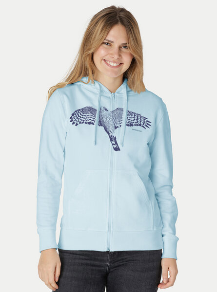 Peaces.bio - handbedruckte Biomode Bio Damen-Zip-Hoodie Sperber von Peaces.bio - handbedruckte Biomode