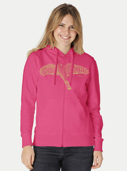 Peaces.bio - handbedruckte Biomode Bio Damen-Zip-Hoodie Sperber von Peaces.bio - handbedruckte Biomode