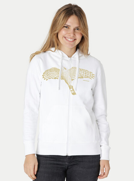 Peaces.bio - handbedruckte Biomode Bio Damen-Zip-Hoodie Sperber von Peaces.bio - handbedruckte Biomode