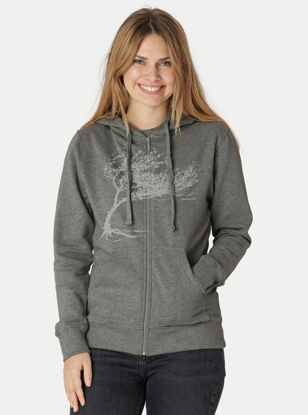 Peaces.bio - handbedruckte Biomode Bio Damen-Zip-Hoodie Windy Tree von Peaces.bio - handbedruckte Biomode