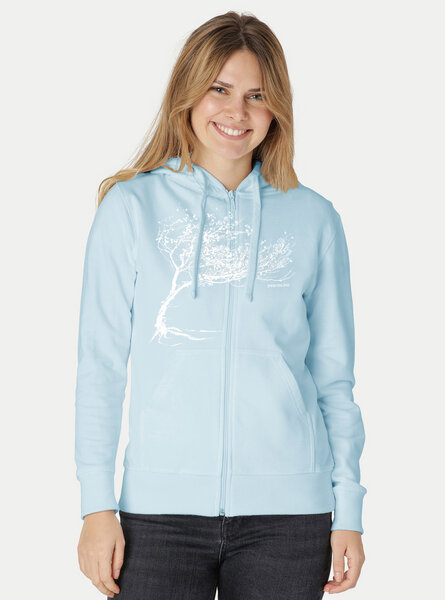 Peaces.bio - handbedruckte Biomode Bio Damen-Zip-Hoodie Windy Tree von Peaces.bio - handbedruckte Biomode