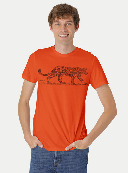 Peaces.bio - handbedruckte Biomode Bio Fit T-Shirt Leopard Herren von Peaces.bio - handbedruckte Biomode