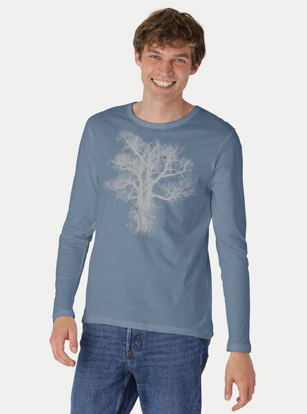 Peaces.bio - handbedruckte Biomode Bio-Herren-Langarmshirt "Chestnut" von Peaces.bio - handbedruckte Biomode