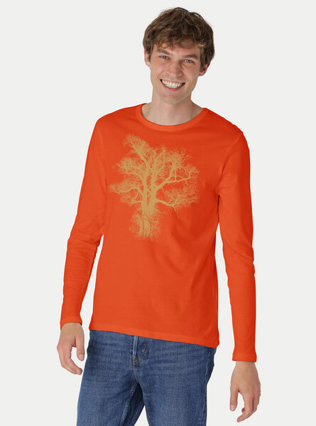 Peaces.bio - handbedruckte Biomode Bio-Herren-Langarmshirt "Chestnut" von Peaces.bio - handbedruckte Biomode