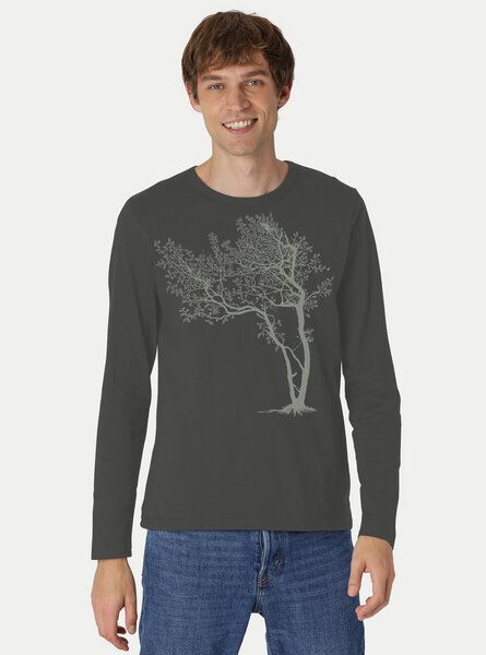 Peaces.bio - handbedruckte Biomode Bio-Herren-Langarmshirt Fancy Tree von Peaces.bio - handbedruckte Biomode