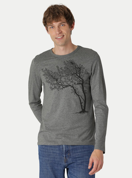 Peaces.bio - handbedruckte Biomode Bio-Herren-Langarmshirt Fancy Tree von Peaces.bio - handbedruckte Biomode