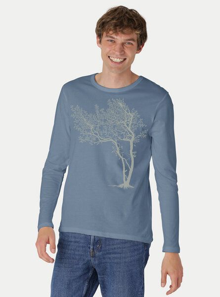 Peaces.bio - handbedruckte Biomode Bio-Herren-Langarmshirt Fancy Tree von Peaces.bio - handbedruckte Biomode