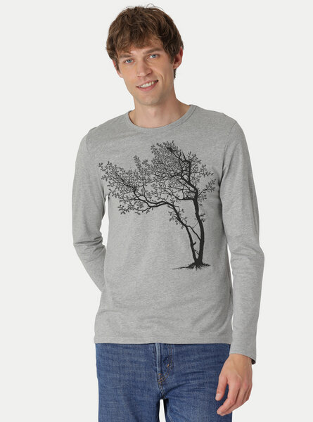 Peaces.bio - handbedruckte Biomode Bio-Herren-Langarmshirt Fancy Tree von Peaces.bio - handbedruckte Biomode