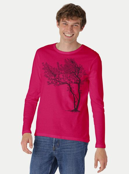 Peaces.bio - handbedruckte Biomode Bio-Herren-Langarmshirt Fancy Tree von Peaces.bio - handbedruckte Biomode