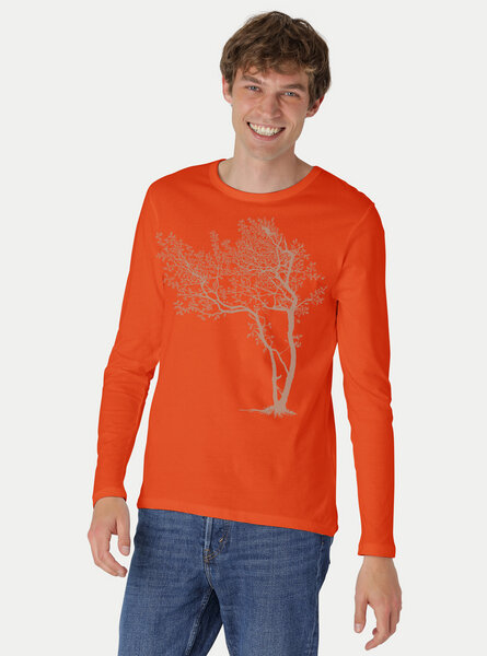 Peaces.bio - handbedruckte Biomode Bio-Herren-Langarmshirt Fancy Tree von Peaces.bio - handbedruckte Biomode