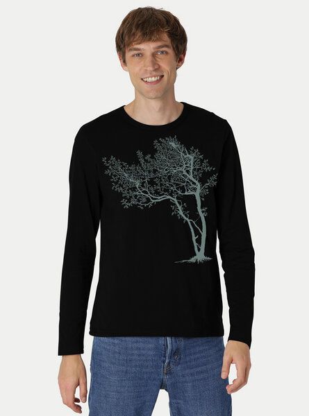 Peaces.bio - handbedruckte Biomode Bio-Herren-Langarmshirt Fancy Tree von Peaces.bio - handbedruckte Biomode