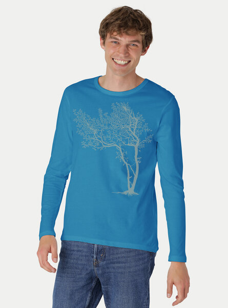 Peaces.bio - handbedruckte Biomode Bio-Herren-Langarmshirt Fancy Tree von Peaces.bio - handbedruckte Biomode