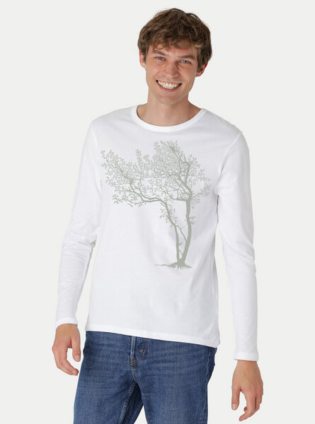 Peaces.bio - handbedruckte Biomode Bio-Herren-Langarmshirt Fancy Tree von Peaces.bio - handbedruckte Biomode