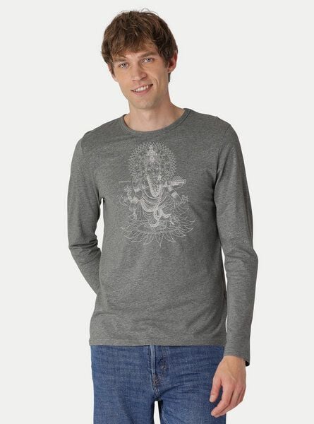 Peaces.bio - handbedruckte Biomode Bio-Herren-Langarmshirt Ganesha von Peaces.bio - handbedruckte Biomode