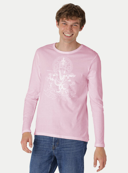 Peaces.bio - handbedruckte Biomode Bio-Herren-Langarmshirt Ganesha von Peaces.bio - handbedruckte Biomode