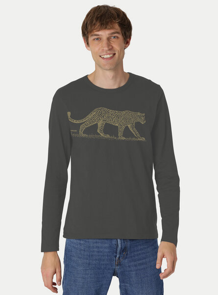 Peaces.bio - handbedruckte Biomode Bio-Herren-Langarmshirt "Leopard" von Peaces.bio - handbedruckte Biomode