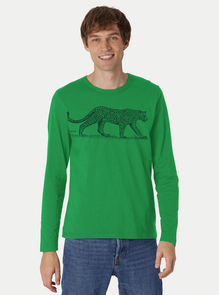 Peaces.bio - handbedruckte Biomode Bio-Herren-Langarmshirt "Leopard" von Peaces.bio - handbedruckte Biomode