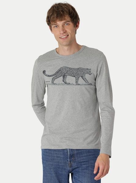 Peaces.bio - handbedruckte Biomode Bio-Herren-Langarmshirt "Leopard" von Peaces.bio - handbedruckte Biomode