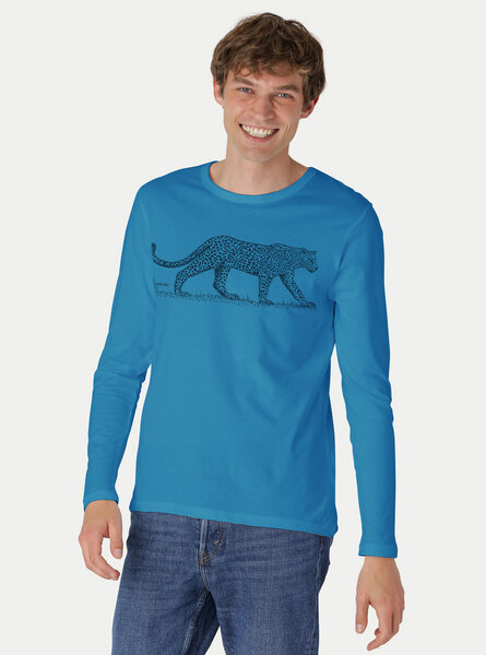 Peaces.bio - handbedruckte Biomode Bio-Herren-Langarmshirt "Leopard" von Peaces.bio - handbedruckte Biomode