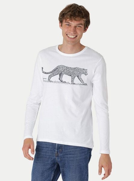 Peaces.bio - handbedruckte Biomode Bio-Herren-Langarmshirt "Leopard" von Peaces.bio - handbedruckte Biomode
