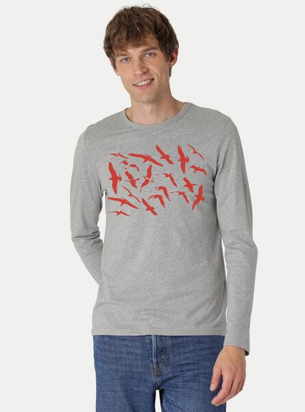 Peaces.bio - handbedruckte Biomode Bio-Herren-Langarmshirt Möwen Peaces.bio - handbedruckte Biomode Bio-Herren-Langarmshirt Möwen von Peaces.bio - handbedruckte Biomode