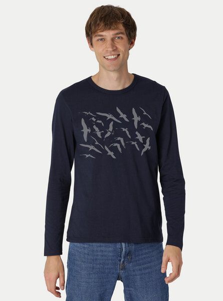 Peaces.bio - handbedruckte Biomode Bio-Herren-Langarmshirt Möwen von Peaces.bio - handbedruckte Biomode