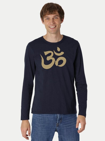 Peaces.bio - handbedruckte Biomode Bio-Herren-Langarmshirt "OM" von Peaces.bio - handbedruckte Biomode