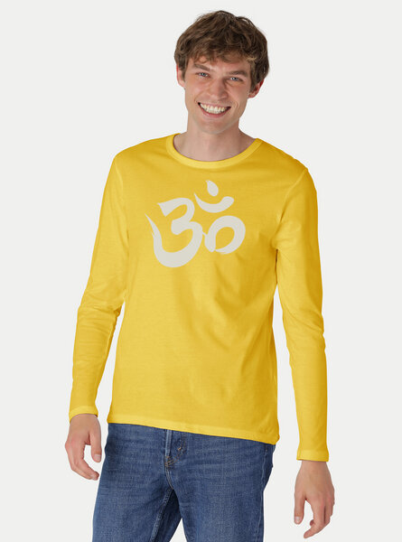 Peaces.bio - handbedruckte Biomode Bio-Herren-Langarmshirt "OM" von Peaces.bio - handbedruckte Biomode