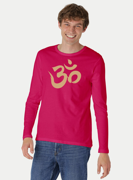 Peaces.bio - handbedruckte Biomode Bio-Herren-Langarmshirt "OM" von Peaces.bio - handbedruckte Biomode