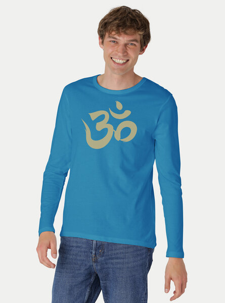 Peaces.bio - handbedruckte Biomode Bio-Herren-Langarmshirt "OM" von Peaces.bio - handbedruckte Biomode