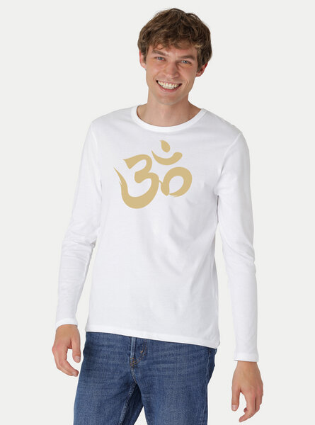 Peaces.bio - handbedruckte Biomode Bio-Herren-Langarmshirt "OM" von Peaces.bio - handbedruckte Biomode