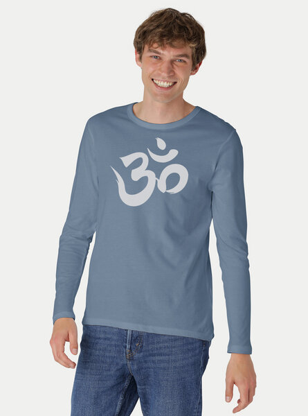 Peaces.bio - handbedruckte Biomode Bio-Herren-Langarmshirt "OM" von Peaces.bio - handbedruckte Biomode