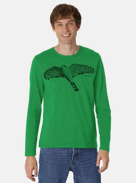 Peaces.bio - handbedruckte Biomode Bio-Herren-Langarmshirt "Sperber" von Peaces.bio - handbedruckte Biomode
