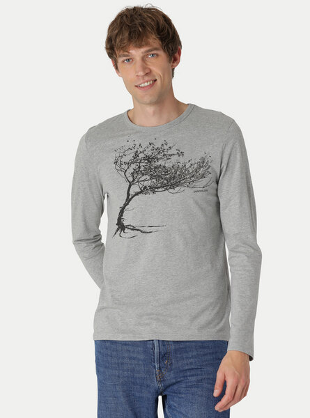 Peaces.bio - handbedruckte Biomode Bio-Herren-Langarmshirt "Windy Tree" von Peaces.bio - handbedruckte Biomode