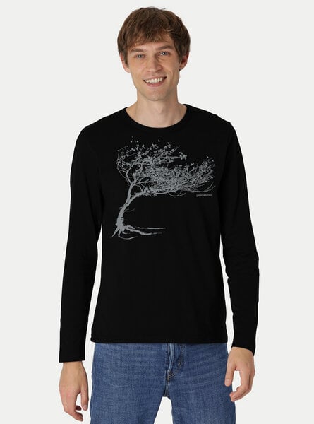 Peaces.bio - handbedruckte Biomode Bio-Herren-Langarmshirt "Windy Tree" von Peaces.bio - handbedruckte Biomode