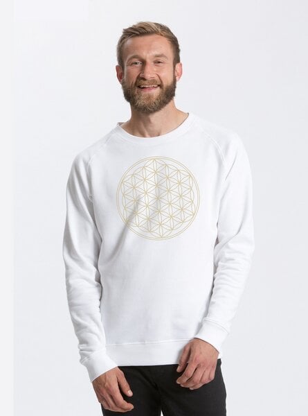 Peaces.bio - handbedruckte Biomode Bio Herren Sweatshirt Die Blume des Lebens von Peaces.bio - handbedruckte Biomode